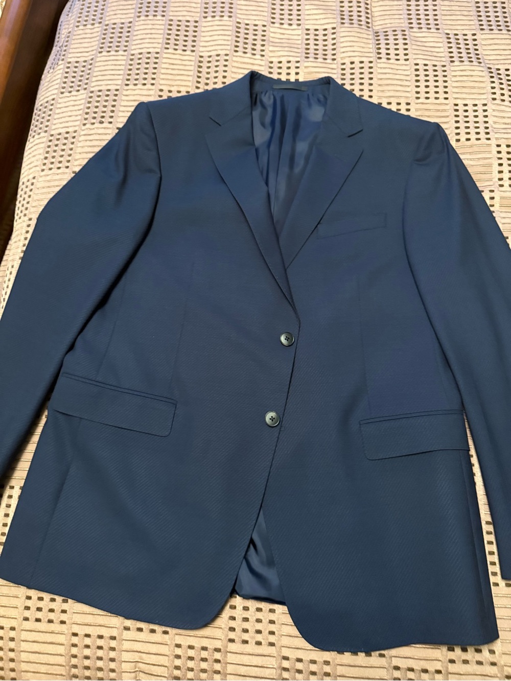 Z Zegna Navy Blue Men's Two-Button Suit Jacket